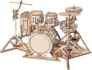 Rowood Drum Set 3D Puzzles for Adults, Wooden DIY Toy Kit for Teens Kids, Drum Kit(246PCS)