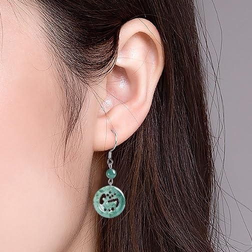 Boucles d'oreilles jade vert argent 925 le cadeau d'anniversaire idéal - 6
