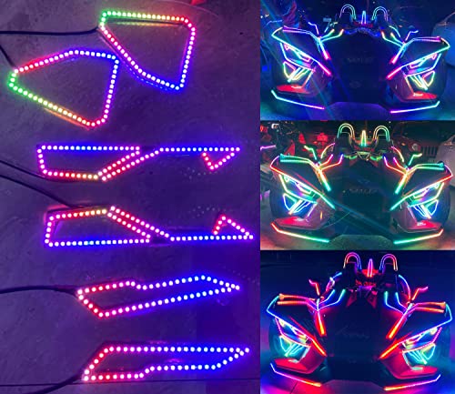 Ydzwavui 6PCS RGB Dream Color CHASING Addressable LEDs Overlay Lighting LED Lights Angel Eyes for 2020-2024 Polaris Slingshot Easy Installation APP Remote Control