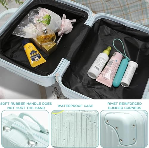 Image of Makeup Case Suitcase, Mini Bag, Mini Hard Shell Travel Luggage, Women Portable Water Proof Carrying Suitcase, Organizer Bag, Small Hard Shell Cosmetic Lugge Bag, Water Proof (C-Pista)