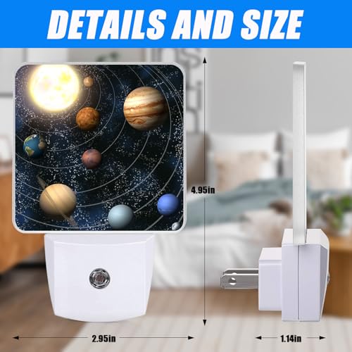 Image of Planet Night Light,Space Nightlight Plug into Wall,LED Lamp,Suitable for Bedrooms,Kitchens,Toilets,Etc.Auto Sensor Dusk to Dawn,Energy-Saving