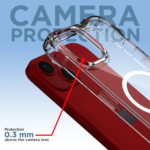 Image of Amazon Basics Back Cover for iPhone 14 Plus Mag-Safe Shockproof PC + TPU Protective Case Magnetic Support Bumper Case (Transparent Mag-Safe)