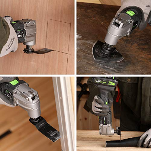 Galax Pro Oscillating Tool, 20V Lithium Ion Cordless Oscillating Multi Tool With 1.3Ah Battery And Charger, 3Pcs Blade And 10Pcs Sanding Papers For Sanding, Grinding #TOP6