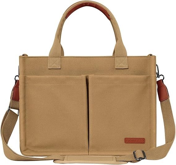 Image of Kawn Large Canvas Tote Bag for Women hobo Shoulder Bag with Zipper Multi-Pocket Satchel bag Crossbody Bag with Detachable Strap Everything Everyday Handbags for Office, College and Travel
