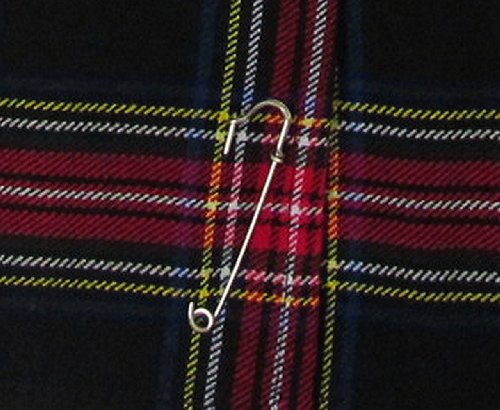 Black Stewart Plaid Tartan 20 inch Kilt Skirt - Size US 16/W383