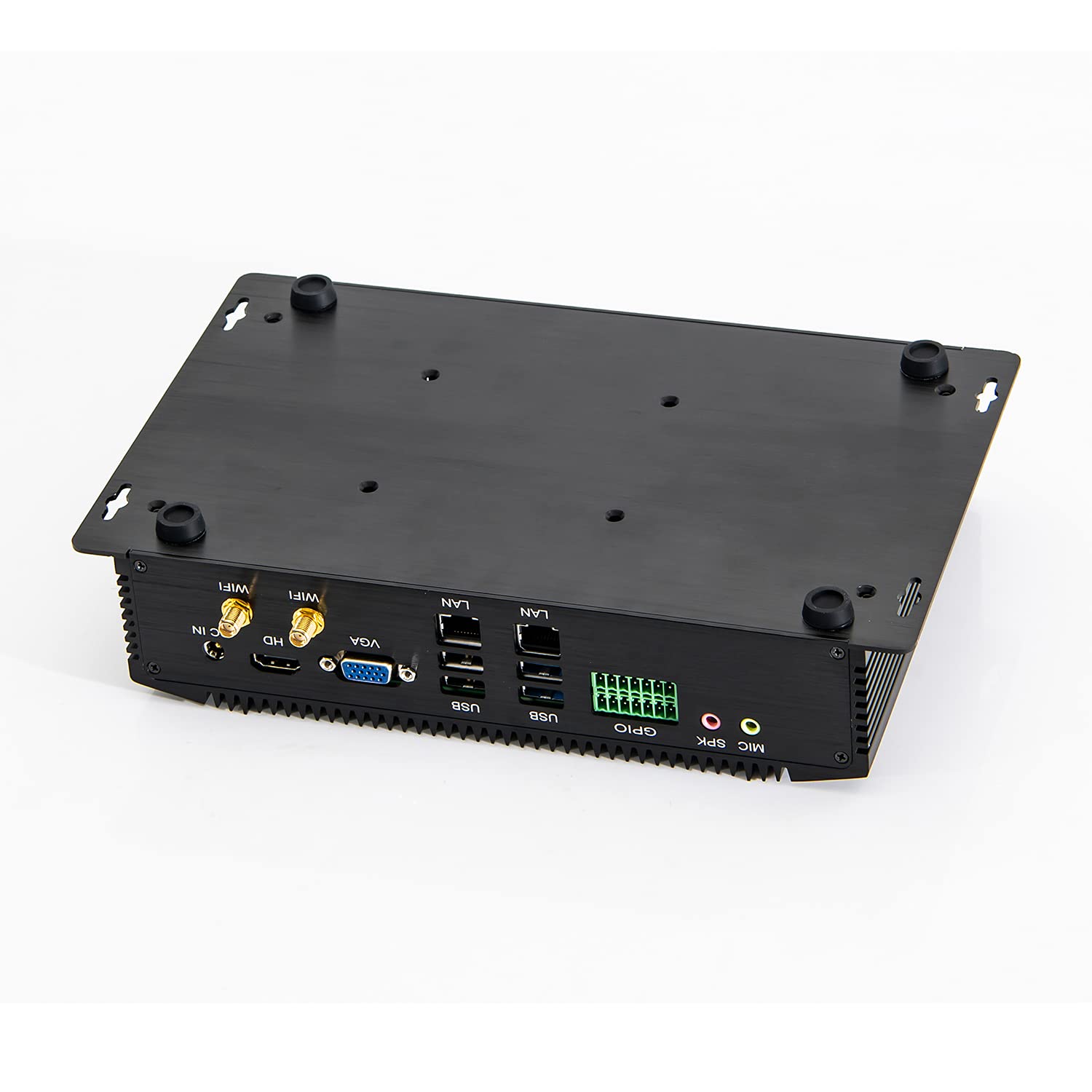 KINGDEL Mini PC compatto i7 CPU con 8 GB di RAM SSD da 256 GB, grafica HD, 6xCOM, 4xUSB 3.0, 4xUSB 2.0, 2xLAN, GPIO, LPT, HD, VGA, Wi-Fi
