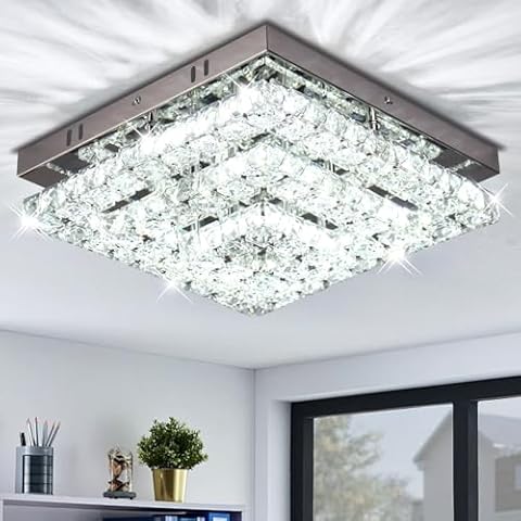 Cainjiazh Modern Crystal Flush Mount Light Cover