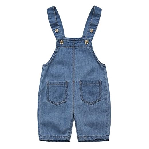 FEOYA Petos Vaqueros Bebé-Niños Cortos Overalls Denim Pantalones Tirantes Jeans Casual 0-3 Años