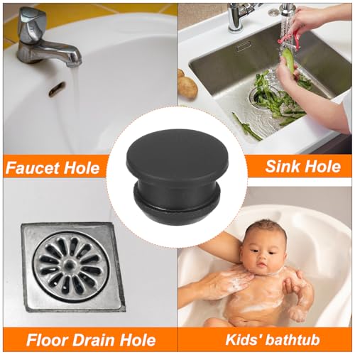 Image of MECCANIXITY Silicone Snap in Locking Hole Plugs,Rubber Panel Seal Cover Flush Type Panel Round for Kitchen Rubber Bulkheads Waterproof Sealing Plugs 11.5mm /0.45 Inch Diameter Black,Pack of 6