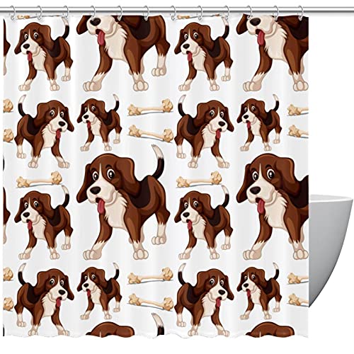 Rideau de douche beagle imperméable 183x183cm pour baignoire et douche - 2