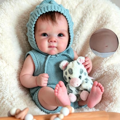 Anano Bebe Reborn Silicona Cuerpo Completo 45CM Muñeca Bebe Reborn Niña Silicona Realista Recién Nacido Reborn Cuerpo Entero Siliconas