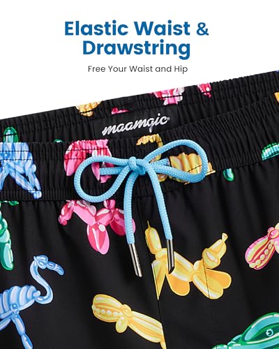 Image of maamgic Mens Swim Trunks with Compression Liner 5 Inch, Quick Dry Bathing Suit with Zipper Pockets, No-Chafing Swim Shorts