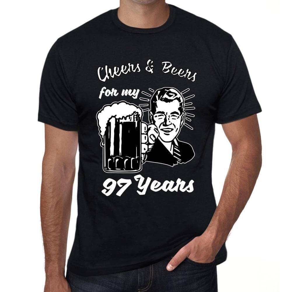 ONE IN THE CITY Men's Graphic T-Shirt Cheers and Beers for My 97 Years 97th Birthday Anniversary 97 Year Old Gift 1927 Vintage