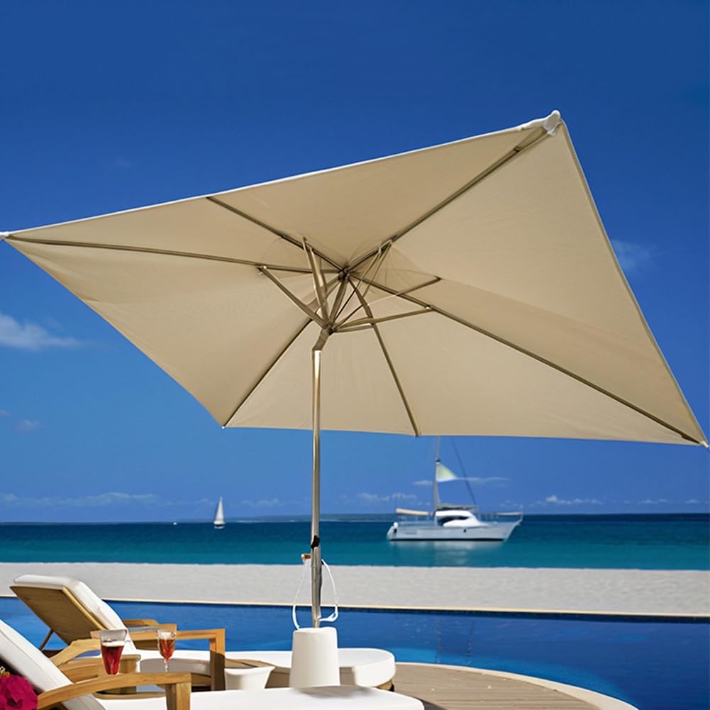 Rettangolare 6 Braccia/8 Braccia Copertura Per Ombrellone Top Copertura per Ombrellone In Tessuto Di Ricambio per balcone, terrazza, giardino, cortile, piscina Cachi 200x300 cm/6.6x9.8 piedi