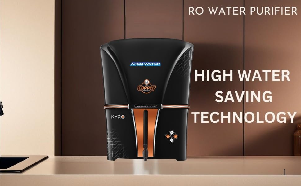 Image of Apec Water Copper RO Water Purifier 12L RO+UV+UF Copper+TDS Control+UV Purified Water, Suitable for all type of water supply 12 Liter Black