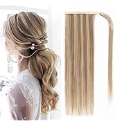 Ponytail Extension Human Hair 100% Real Remy Human Hair Wrap Around Ponytail Long Straight Ponyta...
