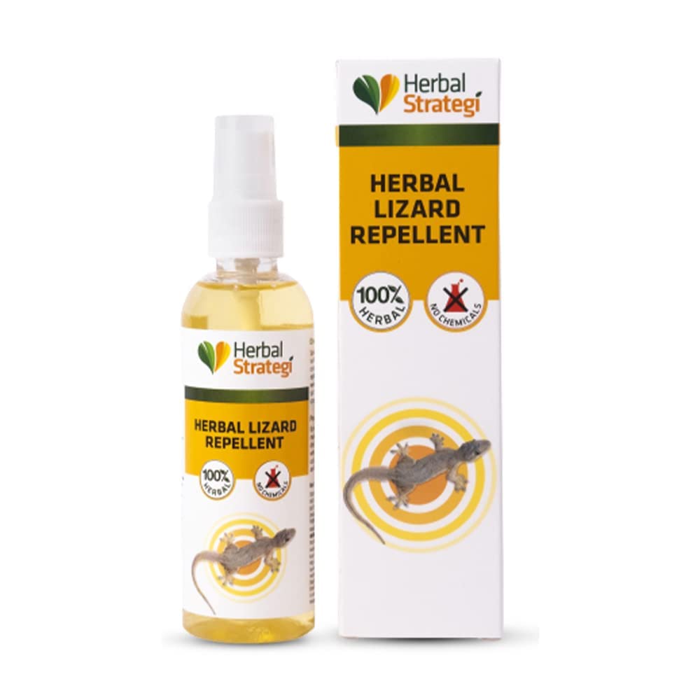 Herbal Strategi Lizard Repellent Spray - 100ml | Smarter way to Shuu Lizards away | 100% Herbal and Chemical free | Baby and Pet safe | Certified Ayurvedic | Effective on all types of Lizards