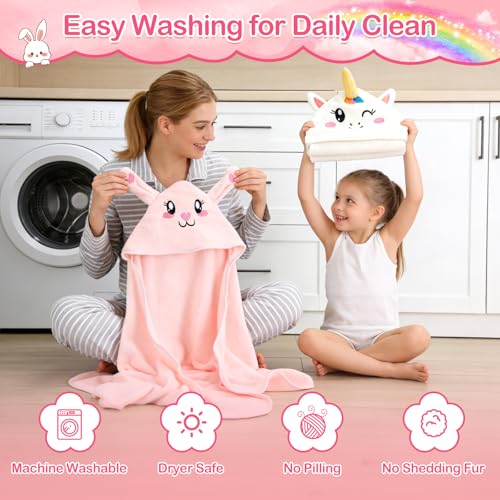 Image of OFUSUY 12 PCS Baby Bath Towels for Infants Toddlers, 4 PCS Animal Hooded Baby Towels & 8 PCS Washcloths Set, Soft & Ultra Absorbent Newborn Bath Cute Essential Gifts for Boys & Girls