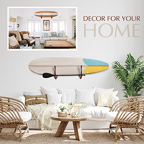Yes4All Surf Surfboard Wall Rack for Longboards and Shortboards, Beautiful Wood Wall Display Mount Works Indoor and Outdoor - Thumbnail 3