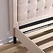 Decoro Mornington Upholstered 2.0 Platform Bed, Button-Tufted Fabric Headboard and Metal Frame with Wood Slat Support, Linen, King