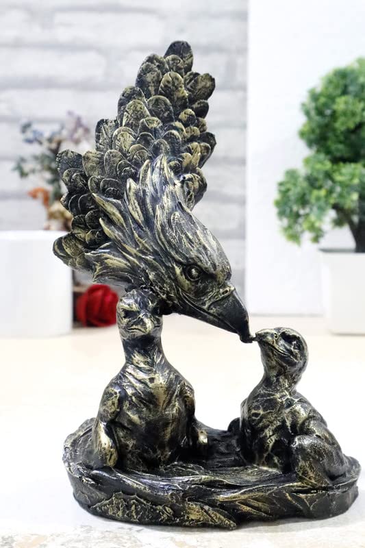 JAIPUR ACE Golden Eagle Staue Polyresin Eagle Themed Statue and Artifacts for Home D?cor, Living Room, Wall Decoration Polyresin Showpiece for Gifting, Interiors and Diwali Decoration
