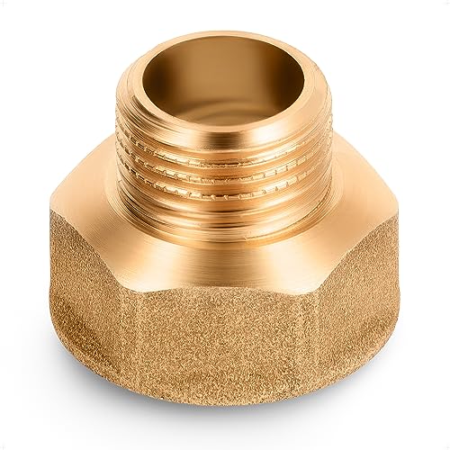 HYDROBIL Water Pipe Plumbing Fittings 3/4 BSP Female x 1/2 BSP Male Reducing Adapter, BSP Fittings, Brass Plumbing Joints and Connections, 10 Bar, Max. Temp. 95°C, BSP Connector