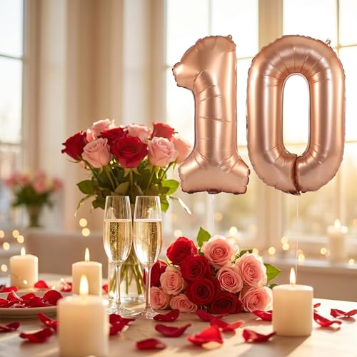 Image of YPSelected 32 Inch Large Foil Helium Number Balloon Birthday Wedding Party 0-9 (Orange, 0)