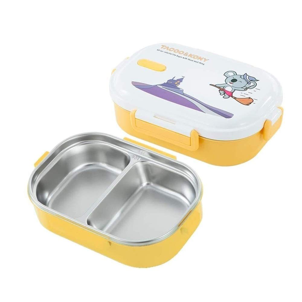 MRKU Portapranzo Bento a Prova di perdite per Studenti, in Acciaio Inossidabile 304, Stile Giapponese, con Piatto sigillato a Prova di perdite, Ideale per Ufficio e Lavoratori.