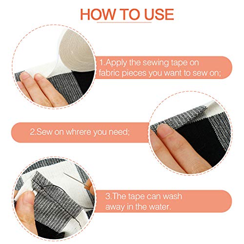 Outus 150 Yards Wash Away Tape 5 Rolls 1/4 Inch Quilting Sewing Tape Double Sided Quilt Tape For Diy Crafts #TOP3