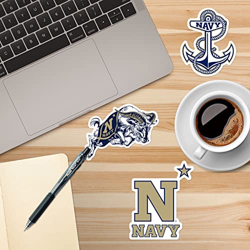 Image of US Naval Academy 7ct Vinyl Sticker Pack - Large Waterproof Decals for Laptops, Water Bottles, Tablets, Scrapbooks, Vehicles & More - Officially Licensed Navy Midshipmen Designs