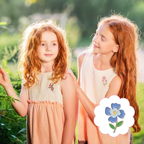 Image of Kenning 100 Pcs Flowers Enamel Pins Bulk Floral Lapel Pins Cute Wildflower Brooches Decoration Gift for Backpack Clothes Women Badge Jewelry
