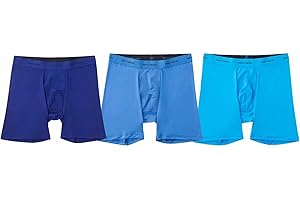 Men's Quick Dry Action Blend Long Boxer Briefs 3 Pack
