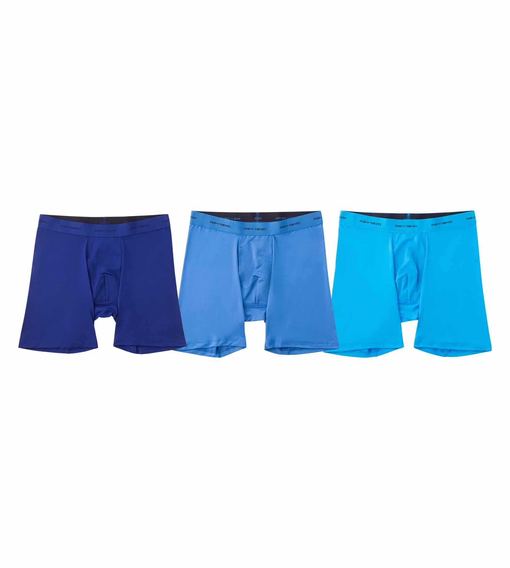 Pair of Thieves Men's Quick Dry Action Blend Long Boxer Briefs 3 Pack - Moisture-Wicking & Breathable for All-Day Comfort