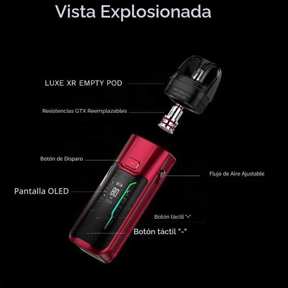 Vaporesso LUXE XR Max Kit Vape 80W 2800mAh Batería 5ml fit LUXE X/XR Pod MTL to DTL Vaping E Cigarette Vaporizador Sin Nicotina