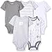Lamaze Baby Organic Essentials 5 Pack Shortsleeve Bodysuits, Grey, 9M