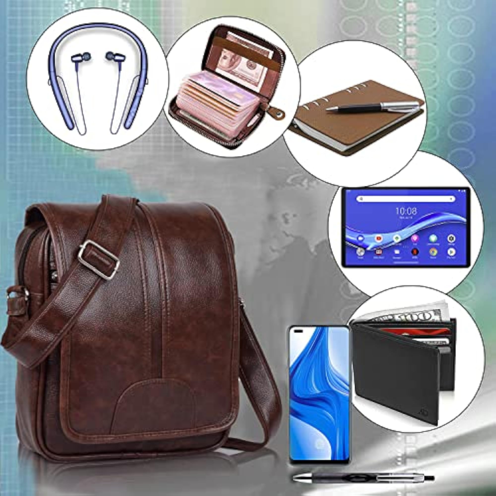 PU Leather Sling Bag for Men & Women, Stylish Messenger Bag
