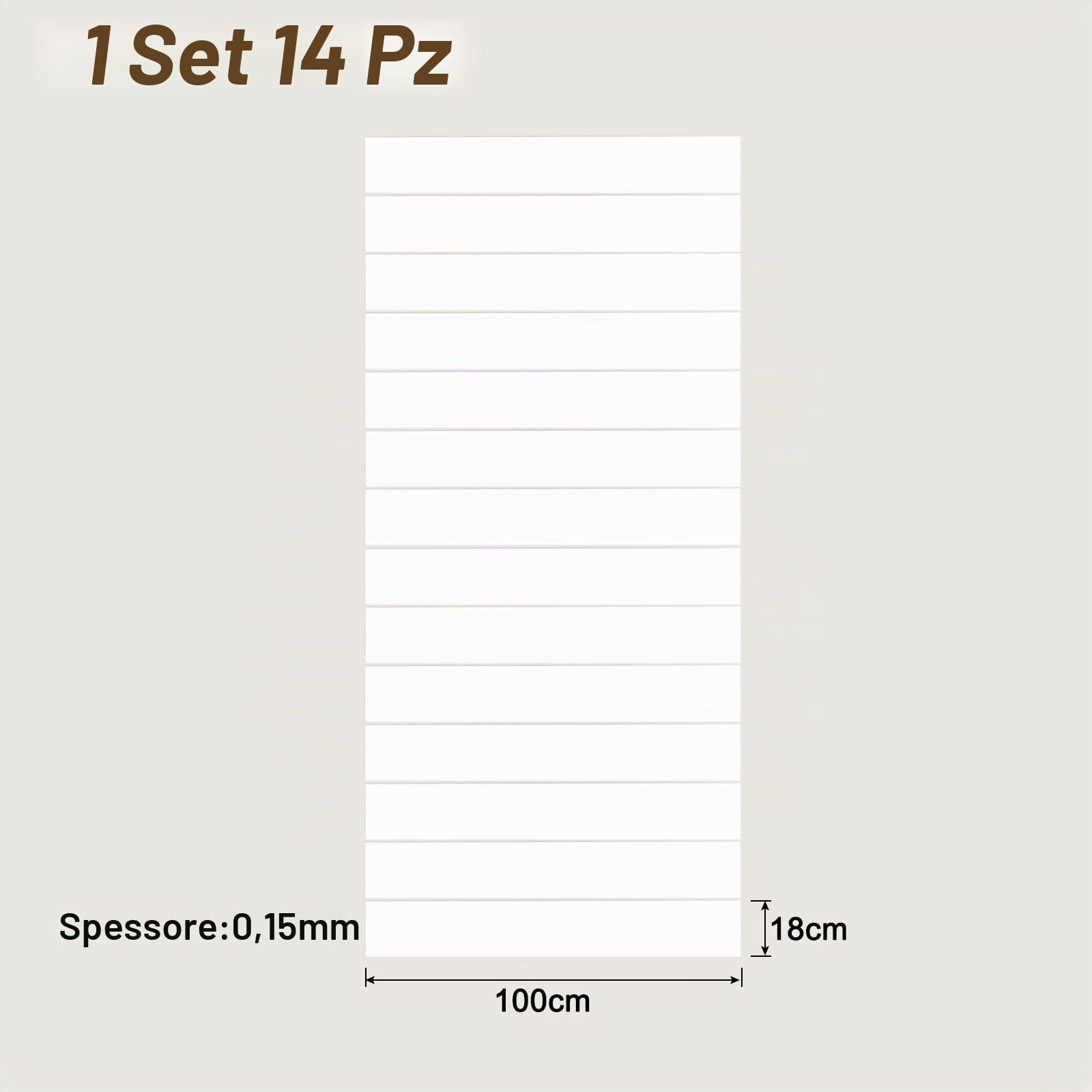 QUARKZMAN Autoadesivi scale Adesivi 14pz Sbuccia e Stick Vinile Bianco | Scale Adesivi Decalcomanie, per scale scale Casa Bagno Pavimento Decorazione
