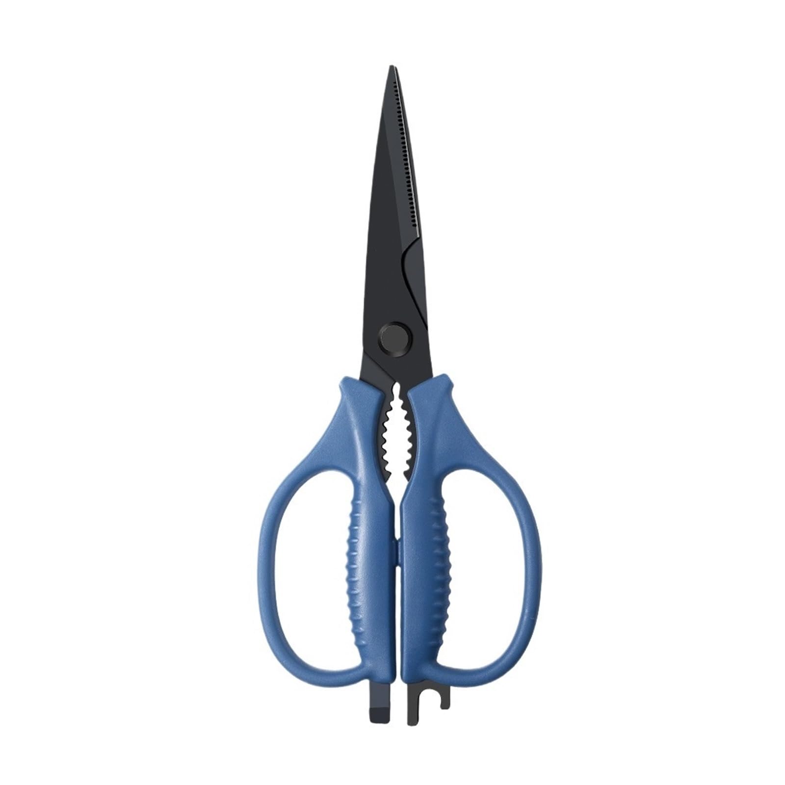 Titanium Plated Kitchen Scissors Stainless Steel Shears - Multi Functional Poultry Bone Meat(Blue)