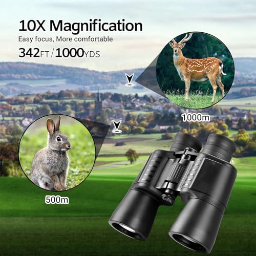 Binoculares Hilitand 10x50 de alta magnificación miniatura 5