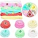 SWZY Fluffy Slime Kit,Butter Slime,Slime Fluffy,con sandía, Cactus, cocodrilo Verde, cocodrilo Amarillo, Arco Iris, Estrellas, Ideal para Juguetes de Limo para aliviar el estrés en 6 Colores