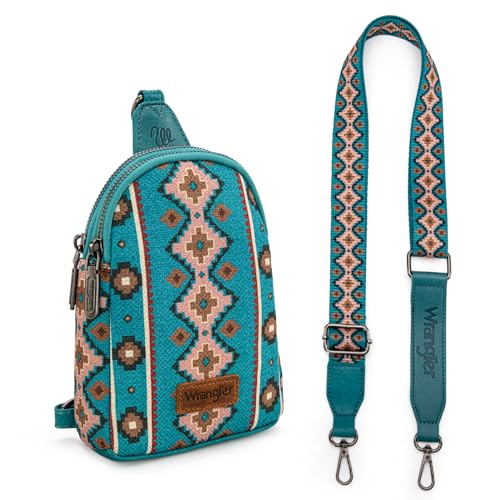 Image of Wrangler Small Sling Bag for Women, Leather Crossbody Bags Cross Body Purse Fanny Packs with Adjustable Strap for Gift