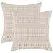 PHF Waffle Weave Euro Sham Cover 26" x 26" Throw Pillow Cover Khaki/Beige