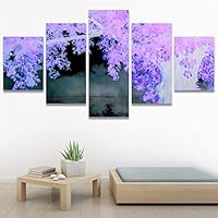 SIGNWIN 5 Panel Canvas Wall Art Modern Art Expressive Farmhouse/Country Landscape Mountain Top Multicolor Photography for Home Decorations Ready to Hang - 60