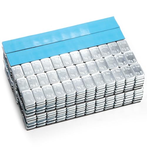 GAsupply 50 Masses d'Équilibrage I Poids Autocollants en Acier I 50 x Barre Adhésive avec Rebord Détachable 12 * 5g I Zinguées et Plastifiées