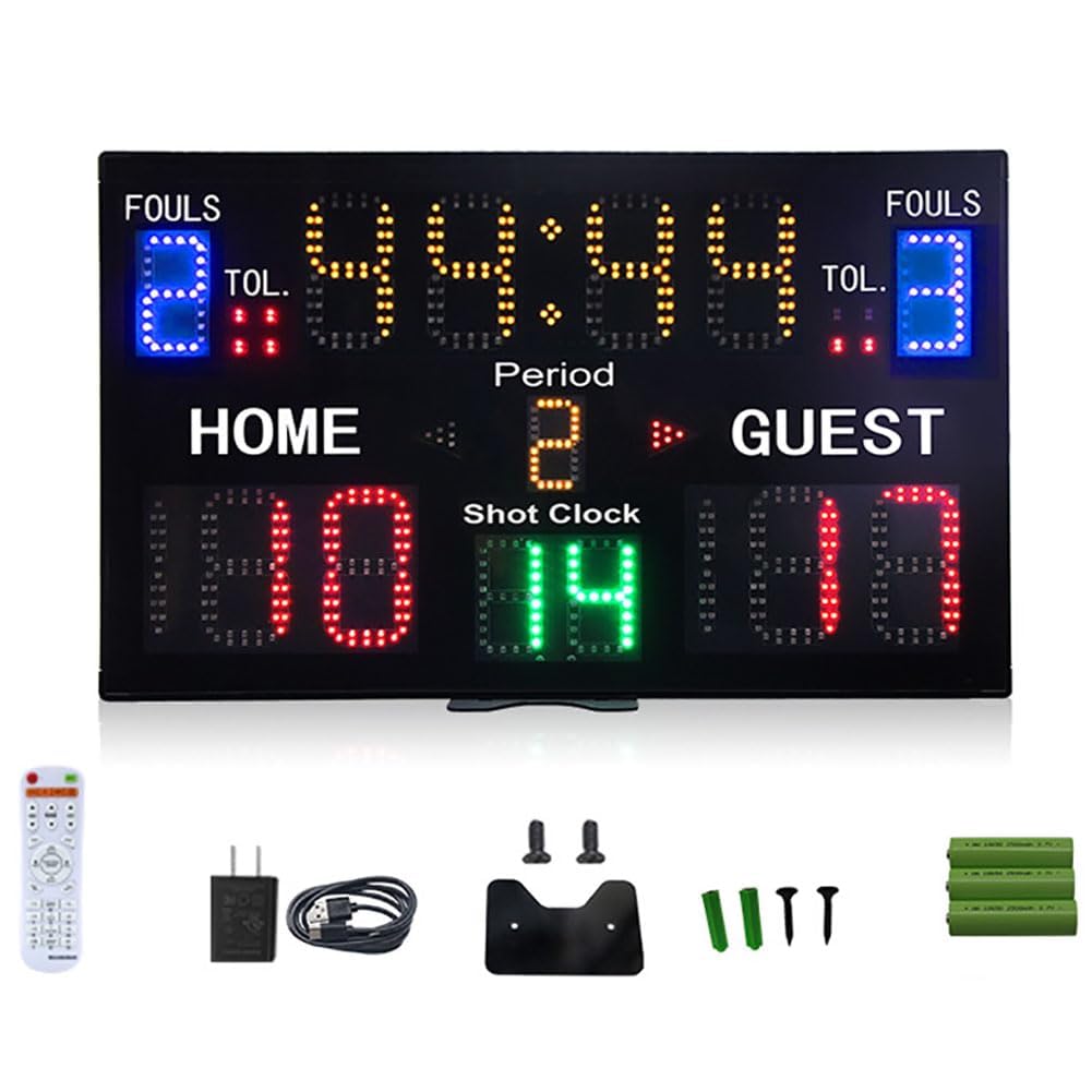 Marcador de baloncesto LED con temporizador de cuenta regresiva y mando