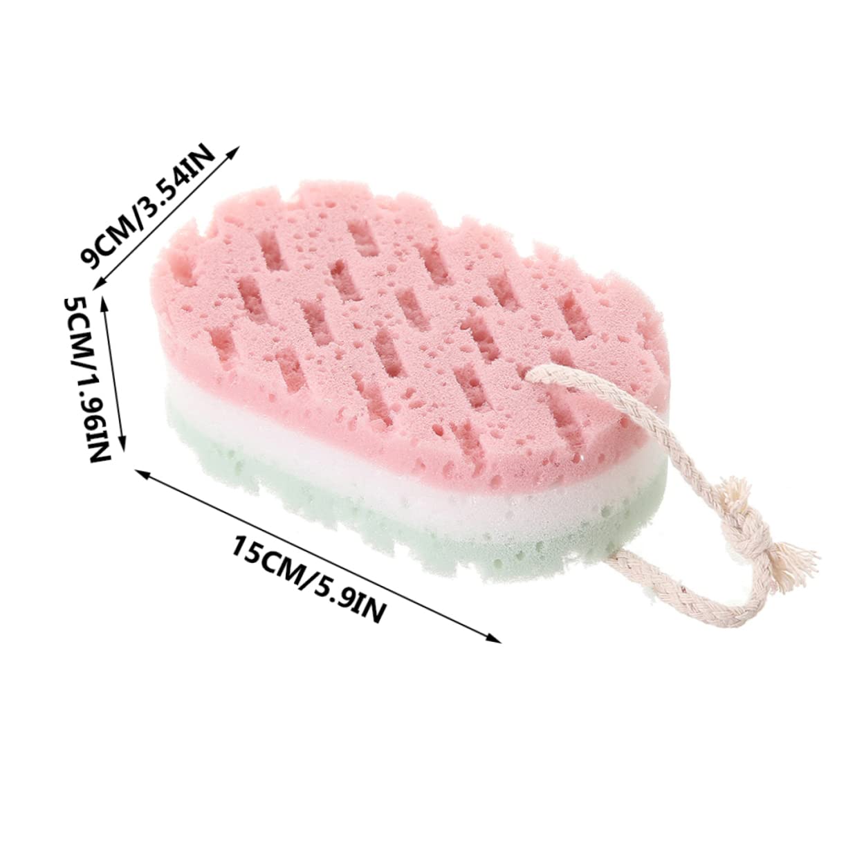Mobestech 16pezzi Spugna Esfoliante Per Da Spugne Per Corpo Riutilizzabili Strumenti Da Bagno Colorati Per Pulizia e Della Design Ergonomico Per Regali Famiglia e Amici