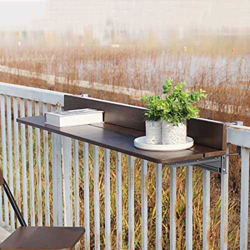 Table pliante suspendue pour balustrade de balcon, bureau de terrasse réglable et compact