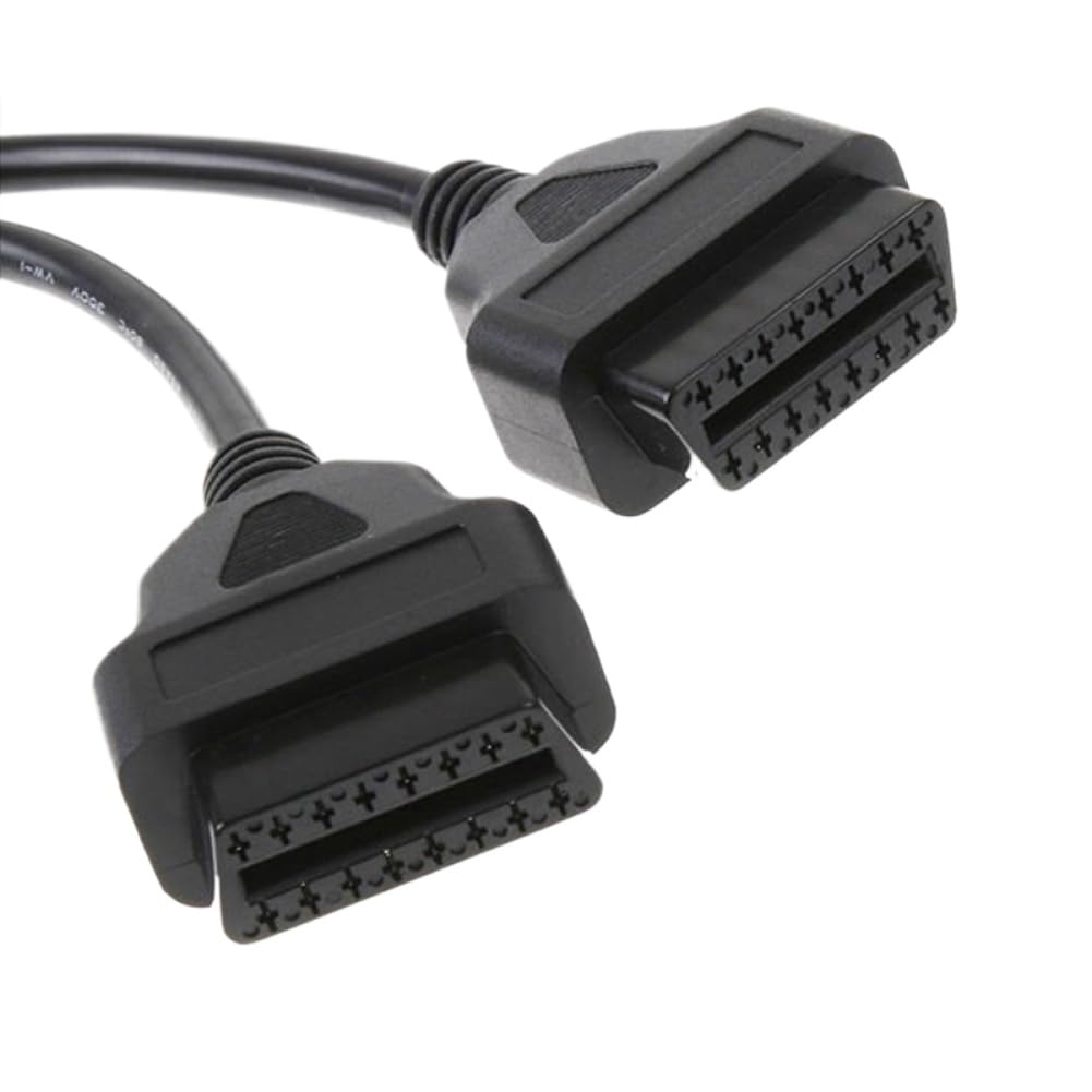 Divisor de extensión OBD2 de 16 Pines Macho a Adaptador Y Hembra Doble Compatible con vehículos OBD2
