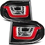 LSAILON FULL LED Tail Light Assembly Replacement For 2007-2014 For Toyota FJ Cruiser Black Housing Red/Clear Lens