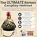 Nicky Bigs Novelties Adult Roman Helmet with Red Fake Feather Plume Greek Gladiator Costume Helmets Trojan Legion Helmet